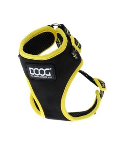 Шлейка для собак NEOFLEX BOLT чёрный с жёлтым кантом XL Doog