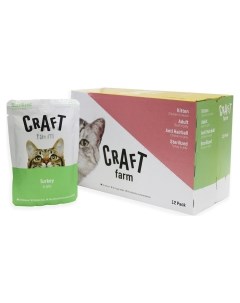 Влажный корм для кошек Sterilized индейка 12 шт по 85 г Craft farm