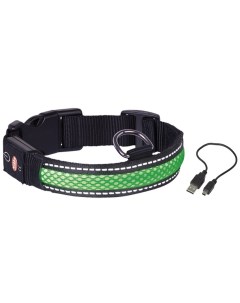 Ошейник для собак нейлоновый светодиодный зеленый размер L Nobby