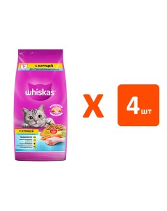 Сухой корм для кошек для стерилизованных с курицей 4 шт по 5 кг Whiskas