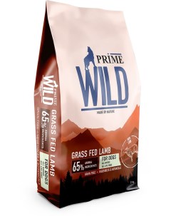 Сухой корм для собак и щенков GF GRASS FED с ягненком 2кг Prime wild