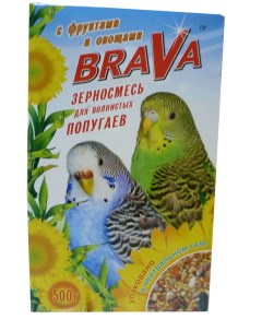 Сухой корм для попугаев с фруктами и овощами 500 г Brava