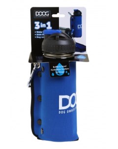 Комплект дорожный для собак бутылка 600мл миска синяя Doog