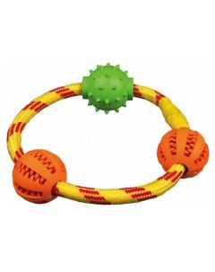 Жевательная игрушка для собак Denta Fun Кольцо с мячиками разноветное 20 см Trixie