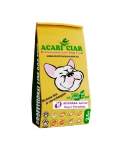 Сухой корм для собак SUPERBA Active говядина SuperPremium средние гранулы 2 5кг Acari ciar