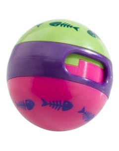 Мяч для кошек выдающий лакомство пластик разноцветный 7 см Ferplast
