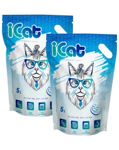 Наполнитель для туалета кошек Snow Flakes силикагелевый 2 шт по 5 л Icat