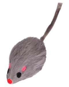Игрушка для кошек Мышка из натурального меха с кошачьей мятой серая 5х2 см 1 шт Perseiline