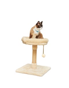 Когтеточка для кошек Арзан с лежаком бортиком с игрушкой 40 х 40 х 47 см Pet бмф