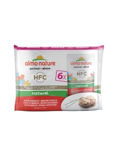 Влажный корм для кошек HFC Natural курица и креветки 6шт по 55г Almo nature