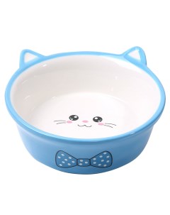 Одинарная миска для кошки керамика голубой 0 26 л Foxie
