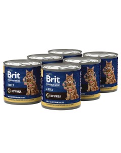 Консервы для кошек Premium by Nature с мясом курицы 6 шт по 200 г Brit*