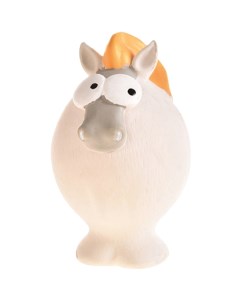 Жевательная игрушка для собак Лошадь с пищалкой белый длина 12 см Foxie