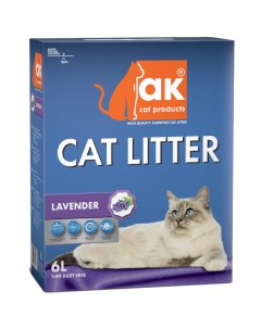 Комкующийся наполнитель AK Cat Lavander бентонитовый лаванда 6л Ak cat products