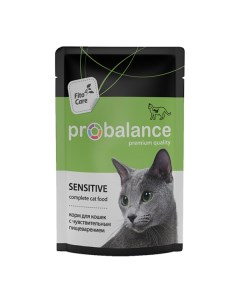 Влажный корм для кошек Sensitive с курицей с чувствительным пищеварением 85г Probalance