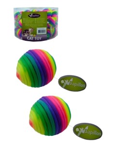 Мяч для кошек Радужный с погремушкой текстиль разноцветный 3 5 см Papillon