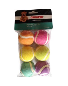 Апорт для собак Dogicorn Теннисные мячики разноцветный 5 5 см 6 шт Chomper