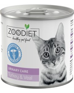 Консервы для кошек Urinary Care индейка телятина 12шт по 240г Zoodiet