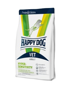 Сухой корм для собак при кормовой непереносимости VET Diet Hypersensitivity 1кг Happy dog