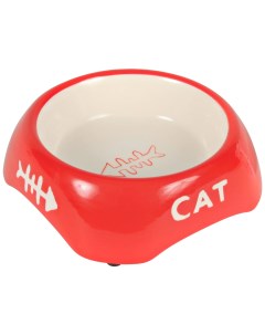 Миска для кошек Cat керамика красная 150 мл Major