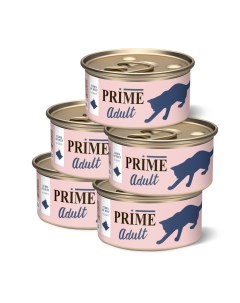 Консервы для кошек Adult говядина 5шт по 75г Prime