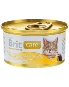 Консервы для кошек Care с куринойгрудкой и сыром 12шт по 80г Brit*