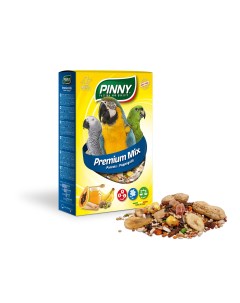 Сухой корм для средних и крупных попугаев Premium Mix фрукты бисквит витамины 2 5кг Pinny