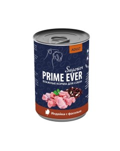 Влажный корм для собак Superior индейка с фасолью 12 шт по 400 г Prime ever
