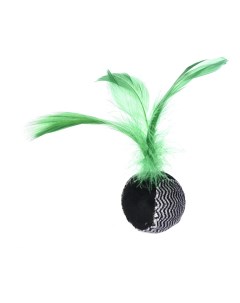 Игрушка для кошек Moulin Мяч с перьями зеленая Foxie