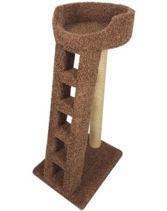 Когтеточка для кошек Лежанка с лестницей 60х45х115см коричневый Пушок