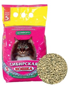 Впитывающий наполнитель Комфорт глиняный 5 л Сибирская кошка