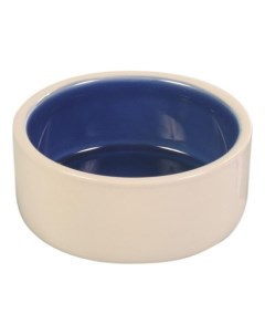 Одинарная миска для кошек и собак керамика бежевый синий 0 35 л Trixie