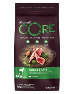 Сухой корм для собак Wellness Core из ягненка с яблоком 1 8 кг Wellness wellness core