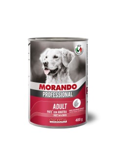 Влажный корм для взрослых собак Professional паштет с уткой 24шт по 400г Morando