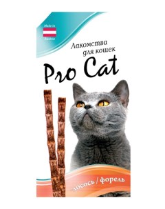 Лакомство для кошек Лакомые палочки лосось форель 3 шт 15 г Pro cat