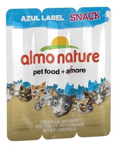 Лакомство для кошек Azul Label Snack колбаски курица 3 шт по 15 г Almo nature