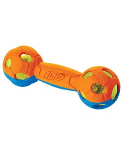 Жевательная игрушка для собак Гантель двухцветная светящаяся длина 17 5 см Nerf