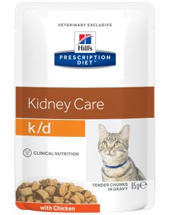 Влажный корм для кошек Prescription Diet k d Kidney Care курица 12шт по 85г Hill`s
