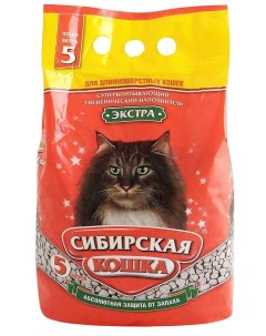 Впитывающий наполнитель Экстра бентонитовый 5 л Сибирская кошка