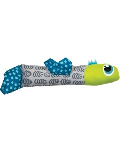 Мягкая игрушка для кошек Хрустящая рыбка с мятой голубой зеленый серый 33 см Petstages