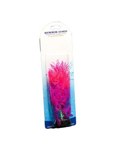 Растение силиконовое аквариумное светящееся в темноте 9 5 х 30 см красно фиолетовое Nobrand