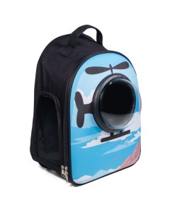 Рюкзак переноска для собак Вертолет 32x23x45см синий Триол