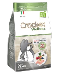Сухой корм для собак Wellness Adult Medio Maxi курица рис 12кг Crockex