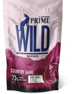 Сухой корм для кошек и котят WILD GF COUNRTY GAME с уткой и олениной 500г Prime