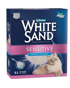 Комкующийся наполнитель бентонитовый для чувствительных кошек 5 1 кг White sand