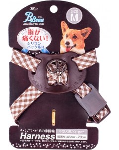 Шлейка для собак M текстиль коричневый Japan premium pet
