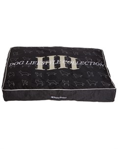 Лежак для животных Подушка с принтом DOG LIFESTYLE XS черная 8146 Happy house