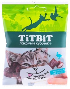 Лакомство для кошек Tit Bit подушечки с паштетом из утки 2 шт по 30 г Titbit