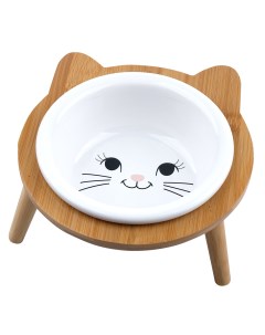 Одинарная миска для кошки керамика белый 0 32 л Foxie