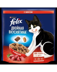Сухой корм для кошек Двойная вкуснятина мясо 1 3 кг Felix